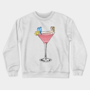 Cosmo Mermaid Cocktail Illustration Crewneck Sweatshirt